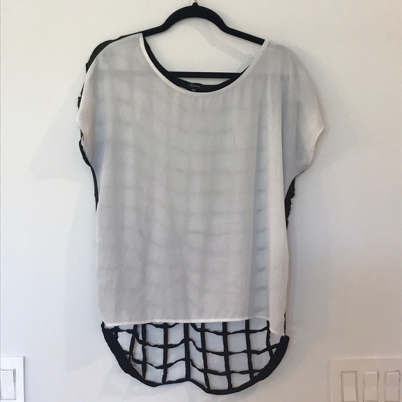 Soprano Tops - White top with see through open checkered back